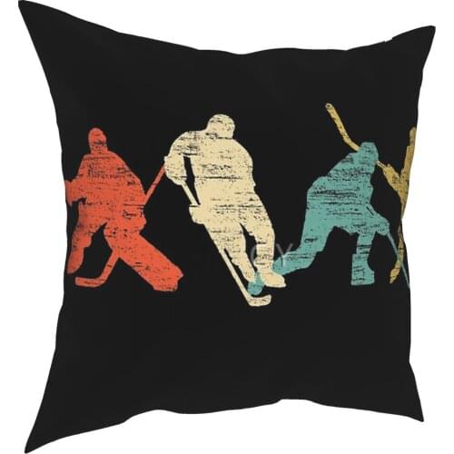 Classic Vintage Style Ice Hockey Pillow Case Cover Covers Cushions 50X50 Decorative Pillows Home
