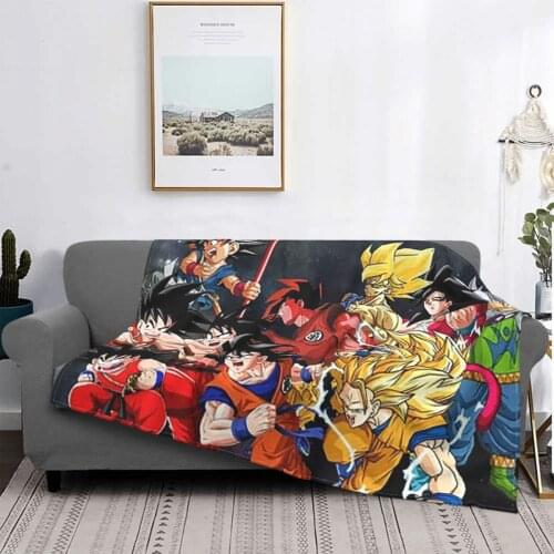Son Goku Cool Blankets Fleece Summer Japanese Anime Multifunction Ultra-Soft Throw Blanket for Bed Bedroom Bedspreads
