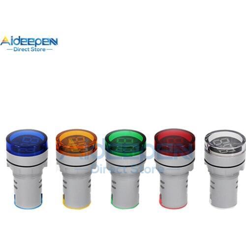 22MM AC 20-500V Round Mini LED Digital Display AC Voltmeter AD101-22VM AC Voltage Meter Indicator Light/Pilot Lamp 110V 220V