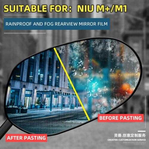 Motorcycle Rearview Mirror Film Reverse Anti-rain Fog Anti-dazzling Film Decals Stickers for NIU M+ M1Mqi+ scooter