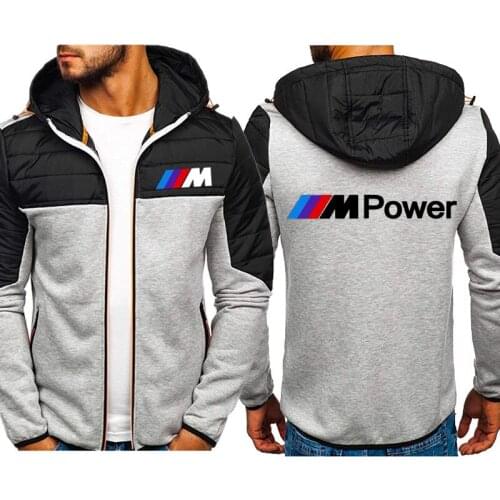 BMW New Mens Thicken Zipper Fleece Jackets Hoodies sports car logo print Hip Hop Fashion Casual high quality cotton Sweatshirts