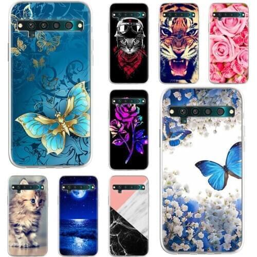 Soft TPU Case For TCL 10 Pro Case Silicon Floral Painted Back Bumper Coque For TCL 10L Covers Protective Fundas Skin Shell