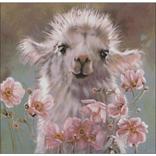 Cute Camel Pink Flower Cross Stitch Kits Crafts Top Quality Embroidery Sewing kit Needlework DIY 14CT Unprinted Decor Handmade