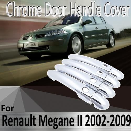 For Renault Megane II MK2 2 2002~2009 Styling Stickers Decoration ABS Chrome Door Handle Cover paint Refit Car Accessories