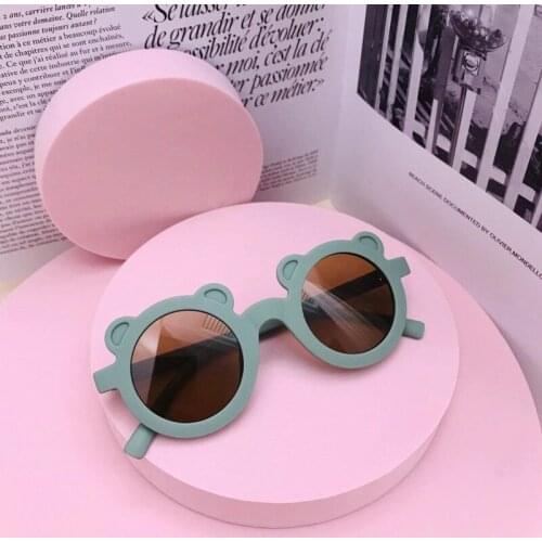 Cartoon Lovely Kids Sunglasses Bear Shape Frame Girls Children Sun Glasses Round Car Street Beat Baby Boy Eyeglasses Shades