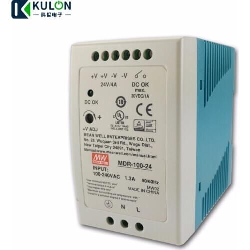 Original MEAN WELL MDR-100-24 100W 4A 24V DIN Rail Mounted Industrial Meanwell Power Supply MDR-100