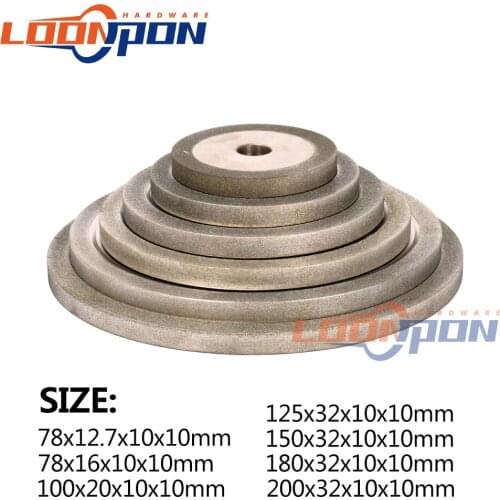 78-180mm Electroplated Flat Diamond Grinding Wheel Metal Milling Sharpener Grinder Accessories 10mm Thickness 150