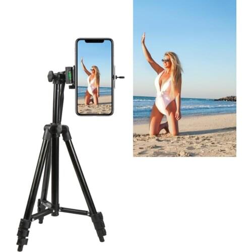 Professional Camera Vlog Tripod Stand Holder DSLR Digital Camera Holder Cold Shoe Mount Phone Clip Holder for iPhone Smartphone