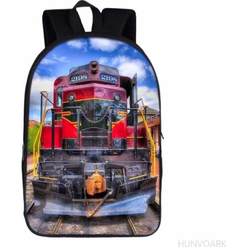 Locomotive / Steam Train Printing Backpack For Teenage Boys Girls Children School Bags Women Men Laptop Backpack Kids Bag