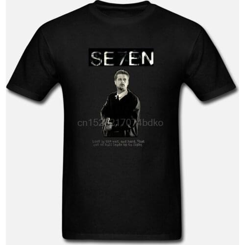 Se7En Movie Poster Brad Pitt Homme Funny T Shirts Hip Hop Clothing T Shirt Gym T-Shirt Brand