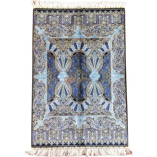 Seeykeep™ 3x4.5ft Rectangle Silk Handknotted Exquisite Blue Starry Door Design Rug-NY3016251