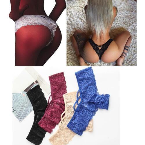 Hirigin T-Back Sexy Panties Lace Flower Crotchless 2019 Underwear Women G String Thong Lingerie Plus Size Women Chastity New