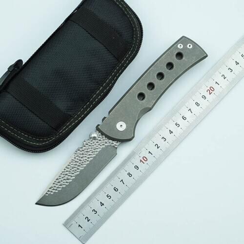 LEMIFSHE Custom Bearing folding knife VG10 Damascus blade Titanium handle camping hunting survive pocket fruit knives EDC tool