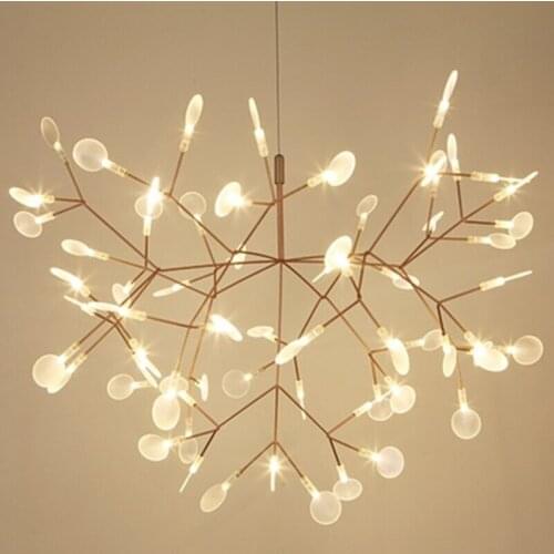 Modern Heracleum Tree Leaf Pendant Light LED Lamp Suspension Lamps Living Room Art Bar Iron Restaurant Home Lighting AL127