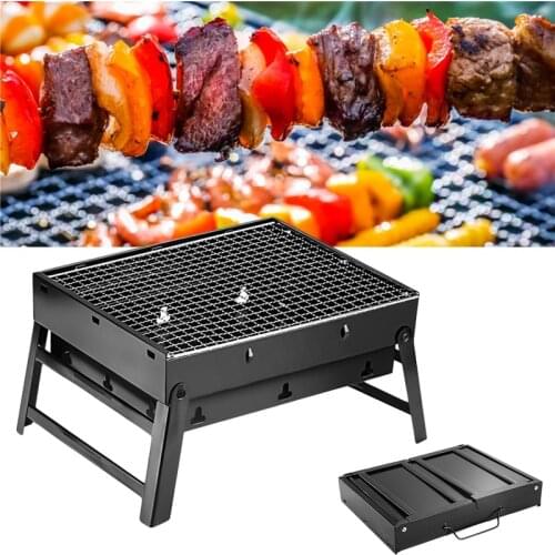 Thicken Foldable BBQ Grill Kitchen Supplies Patio Barbecue Grill Stove Outdoor Portable Camping Picnic Barbecue Accessories Tool