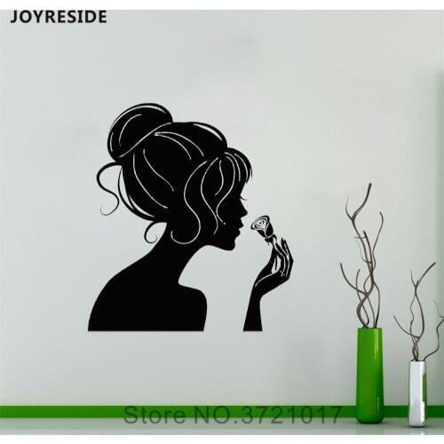 JOYRESIDE Flowers Wall Plants Lilies Rose Decal Vinyl Sticker Home Decor Kids Girl Room Living Room Bedroom Design Murals A495