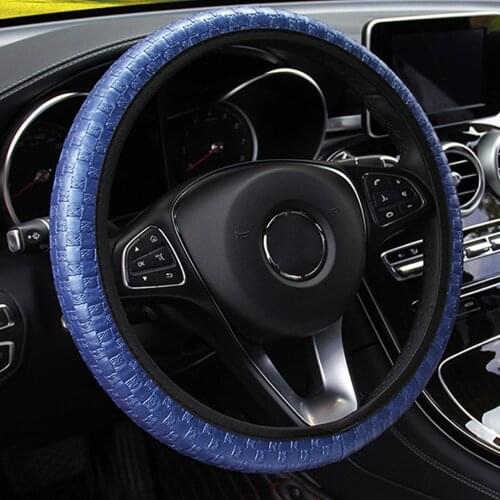 Knit Style Fashion Car Steering Wheel Cover Decoration Interior Anti Slip Caravan Trailer Truck Off Road 4x4 Auto Accessories