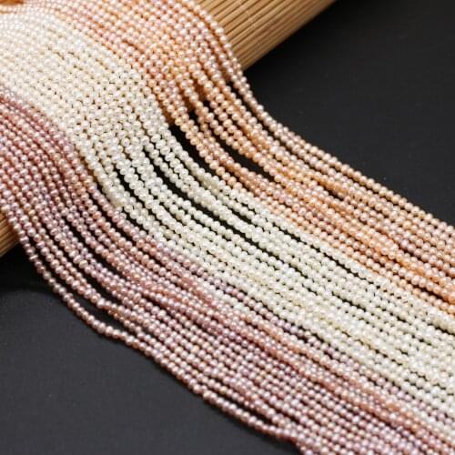 High Quality Natural Freshwater Potato Shape White Pearl Beads for Jewelry Making DIY Bracelet Necklace Earring Gift 2-2.5mm