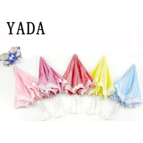 YADA Have Stock Cartoon Dot Lace Toy Umbrella Decorations Foldable Hands Rainbow Folding&Waterproof Multicolor Hat Cap YD126