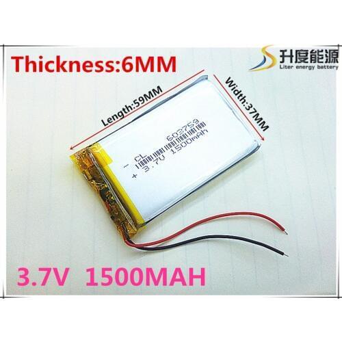 1PCS 603759 3.7V 1500mah Lithium polymer Battery With Protection Board For MP3 MP4 MP5 GPS Glass Digital Product Free Shipping