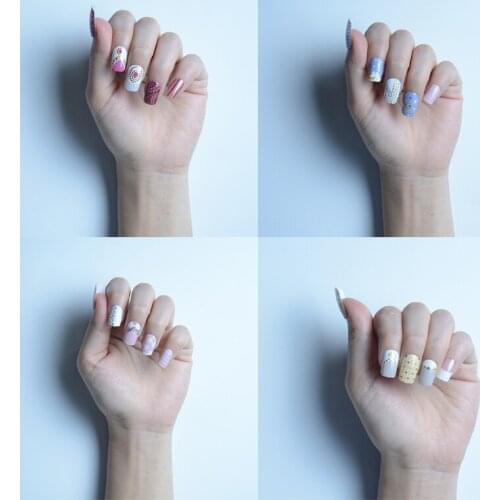 1pc Pink Romantic Valentines Day Nail Sticker Water Transfer DIY Line Pattern Design Nail Decoration