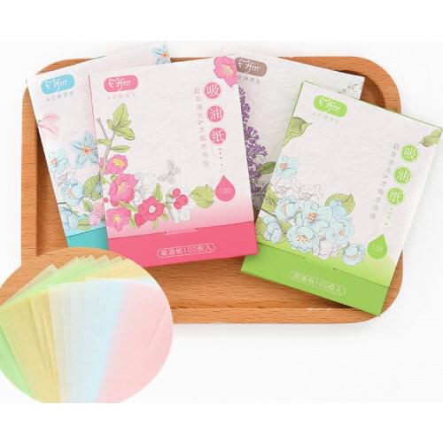 100 Sheets/pack Protable Facial Absorbent Paper Oil Control Wipes Absorbing Sheet Matcha Oily Face Blotting Matting Tissue