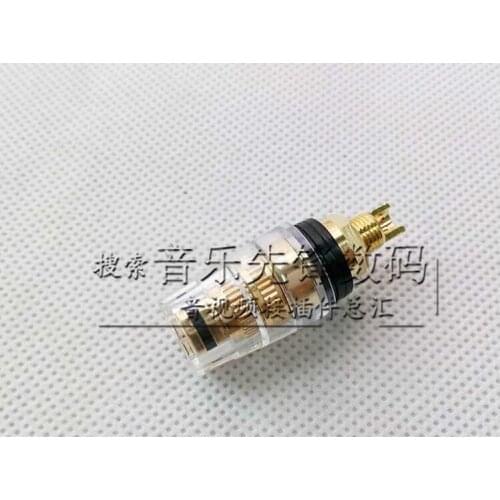 4pcs Large crystal transparent binding posts High-grade large audio video binding posts Gold-plated binding posts