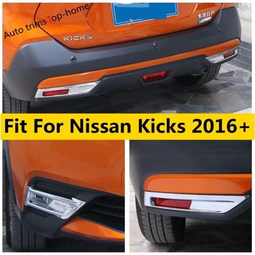 Yimaautotrims Accessories For Nissan Kicks 2016 - 2020 ABS Chrome Front / Rear Fog Lights Lamps Decor Cover Trim Exterior Kit