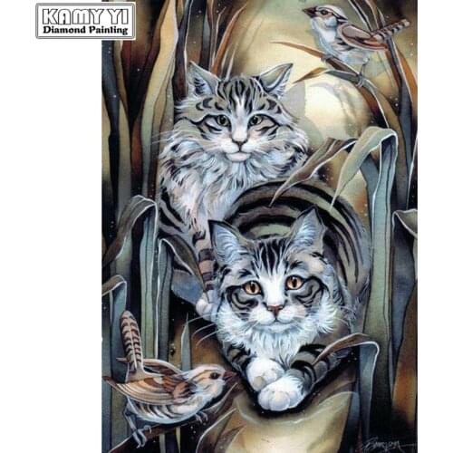 Full Square drill 5D DIY Diamond painting Cute cats Embroidery Mosaic Cross Stitch Rhinestone decor HYY