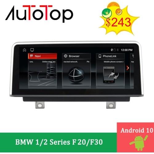 AUTOTOP 10.25" Android 10 Car DVD Multimedia Player For BMW Series 1 F20 2011-2014 Series 2 F22 2013-2017 NBT Autoradio GPS Navi