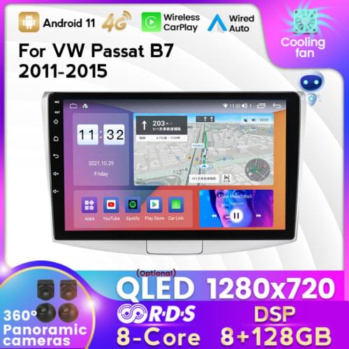 6GB Ram 128GB Rom Car Radio For VW Passat B7 B6 CC 2010 2015 GPS NAVIGATION Android 11 Multimedia Video Player Autoradio Stereo