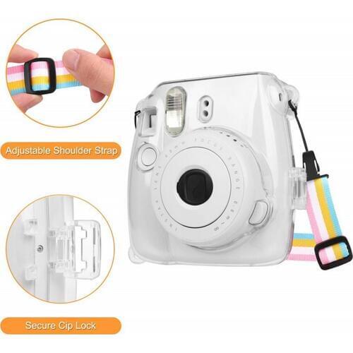 Besegad Portable Crystal Camera Protector Case Cover with Adjustable Shoulder Strap for Fujifilm Instax Mini 11