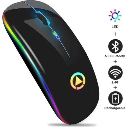 Wireless Mouse Bluetooth RGB Rechargeable Mouse Wireless Computer Silent Mause LED Backlit Ergonomic Gaming Mouse For PC Laptop