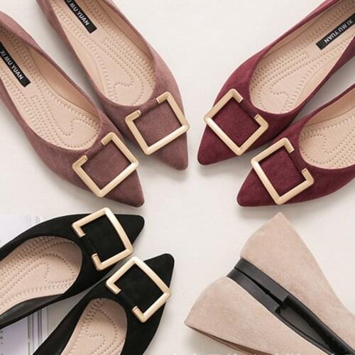 Brand Ladies Flock Shoes Single Flats Designer Ballets Pointed Toe Dress Shoes Elegant OL Foldable Flats Women Roll-Up Shoes
