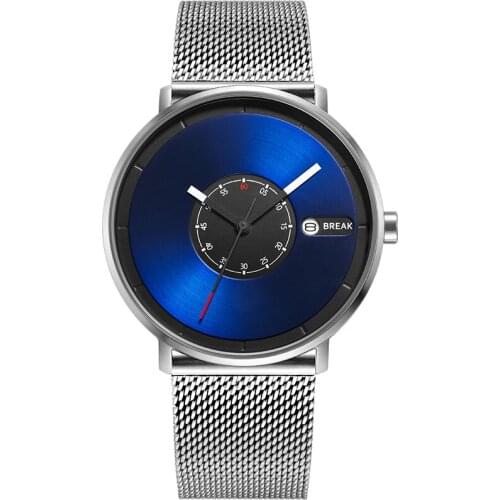 BREAK Brand Watches Men Unique Music Creative Fashion Stainless Steel Waterproof Quartz Watch Women Relogio Masculino