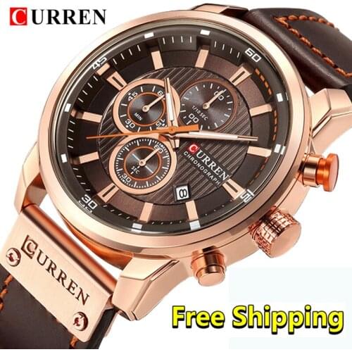 Curren Men Watch 2019 Top Brand Luxury Classic Chronograph Date Male Wristwatch Mens Army Military Sport Leather Man Watch 2018