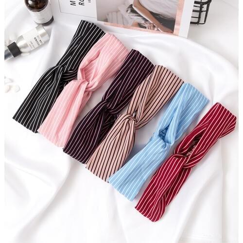 Running Sports Yoga Headband Women Hair Accessories Turban Twist Cross Hairband Headwrap Girls Flower Striped Knot Hair Band