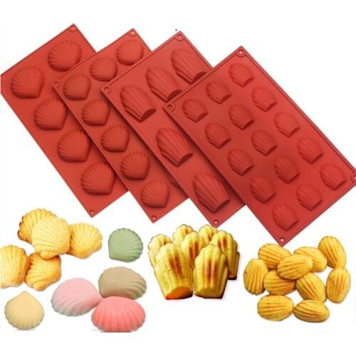 Food Grade Madeleine Cake Mould Shell Shaped Silicone Baking Cookie Biscuit Mold DIY Bakeware Pan Mould Kitchen Accessories