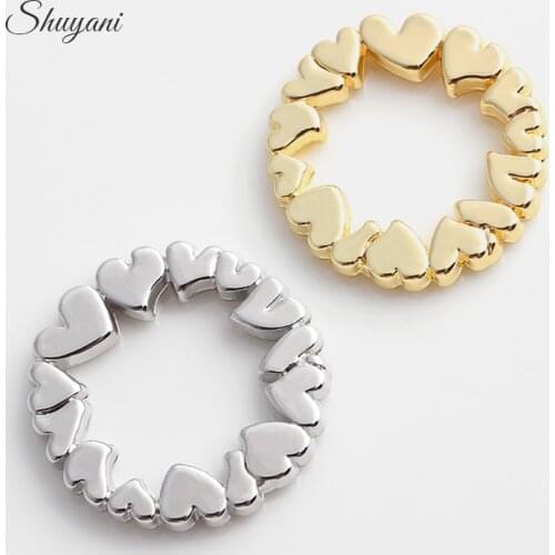 Hot Sales 20pcs/lot Alloy 2 Color Alloy Round Heart Linked To Heart Charms For Magnetic Glass Lockets Jewelry CHM#409