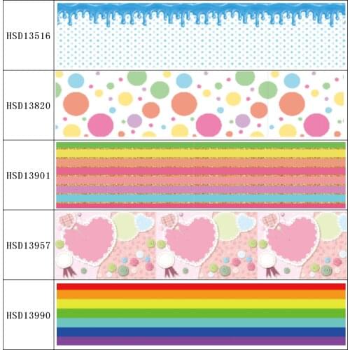 HSDRibbon free shipping 3" 75mm heat transfer printed hsd-design series Grosgrain Ribbon 50Yards/Roll