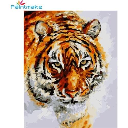 Paintmake DIY Paint By Numbers For Kids Adult Digital Oil Painting On Canvas Tiger Home Wall Art Decorative paintings