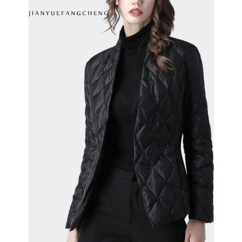 Fashion Women Winter Down Jacket Black Slim Short Duck Down Coat Warm Thickened Lightly Winter Top Korean Casual Down Jackets