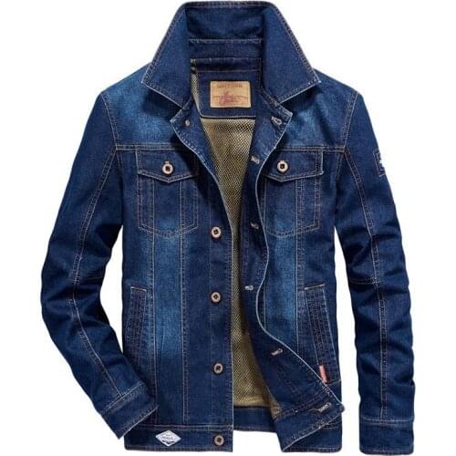 Mcikkny Men Cargo Vintage Denim Jackets And Coats Solid Color Loose Casual Outwear Tops For Male Clothing Spring Autumn