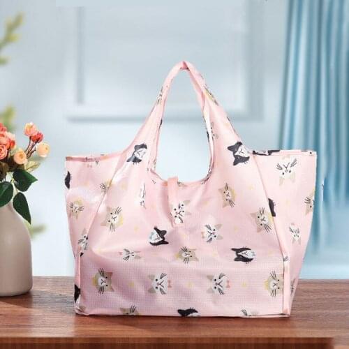 Japanese-style cartoon new buckle eco-friendly shopping bag Oxford large-capacity waterproof storage bag spring roll bag