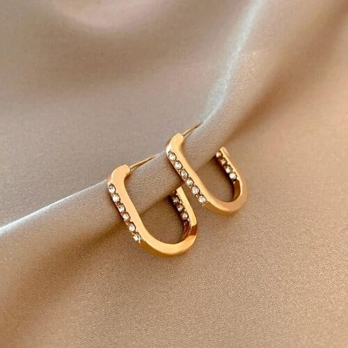 OLIRAFT 2021 Trend Geometric Drop Earrings Simple Small Women Cold Wind Light Fashion Luxury High Sense Earrings