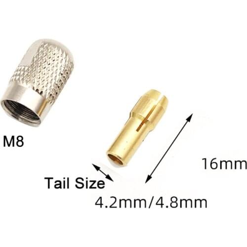 11ps 0.5mm -3.2mm Brass Collet Set Mini Electric Grinder Dremel Rotary Drill Lock Accessories 10PC Copper Chuck with M8/M7 Nut