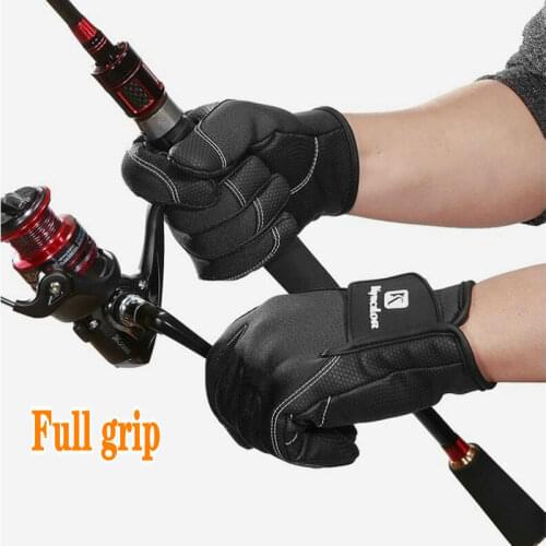 Outdoor long finger fishing gloves Mens and womens sports non-slip cycling two-finger warm gloves