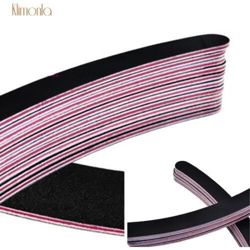 50pcs Nail File Lime a Ongle 100/180 Black Sanding Polishing Files Cuticle Remover Manicure Care Nail Art Buffing Tools