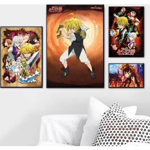 The Seven Deadly Sins Posters And Prints Canvas Painting Wall Pictures For Living Room Anime Comic Decorative Home Decor Quadro