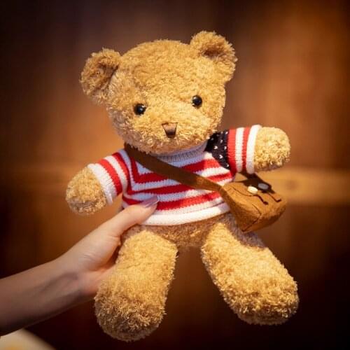 1PC 30cm Kawaii Teddy Bear Plush Toys Soft Stuffed Cute Bear with Clothes Bags Plush Pillow for Girls Baby Birthday Gift Dolls